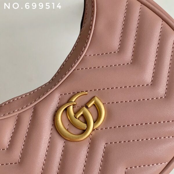 GUCCI MARMONT HALF MOON SHAPED MINI BAG ROSE 21CM - Image 9