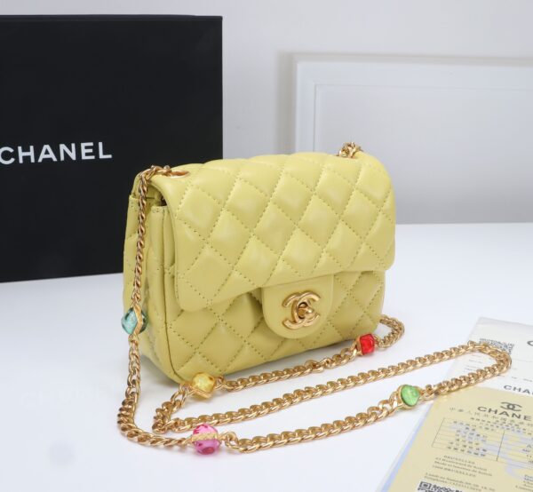 CHANEL MINI FLAP BAG YELLOW 17CM - Image 2