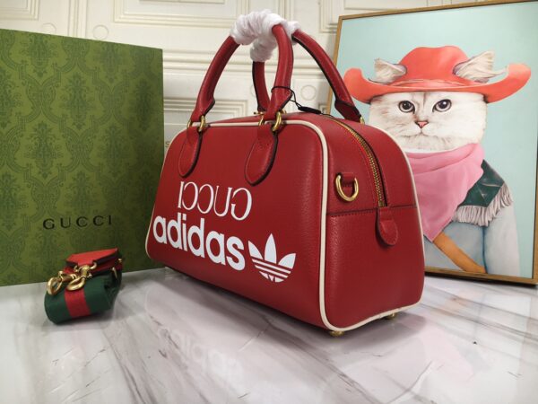 GUCCI x ADIDAS MINI DUFFLE BAG RED 31.5CM 702397 U3ZCT 6563 - Image 8