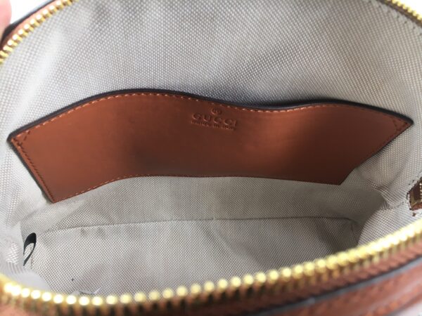 GUCCI GG MATELASSÉ LEATHER SMALL BAG LIGHT BROWN 23CM 702229 UM8HG 2595 - Image 3