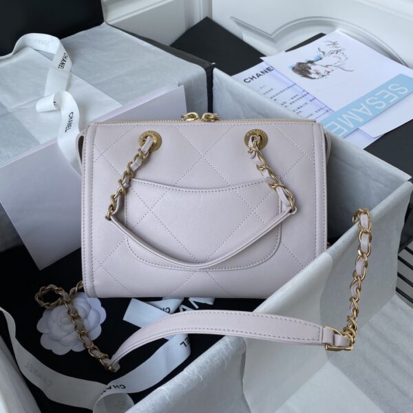 CHANEL SMALL BOWLING HANDBAGS LIGHT PURPLE AS2749 - Image 2