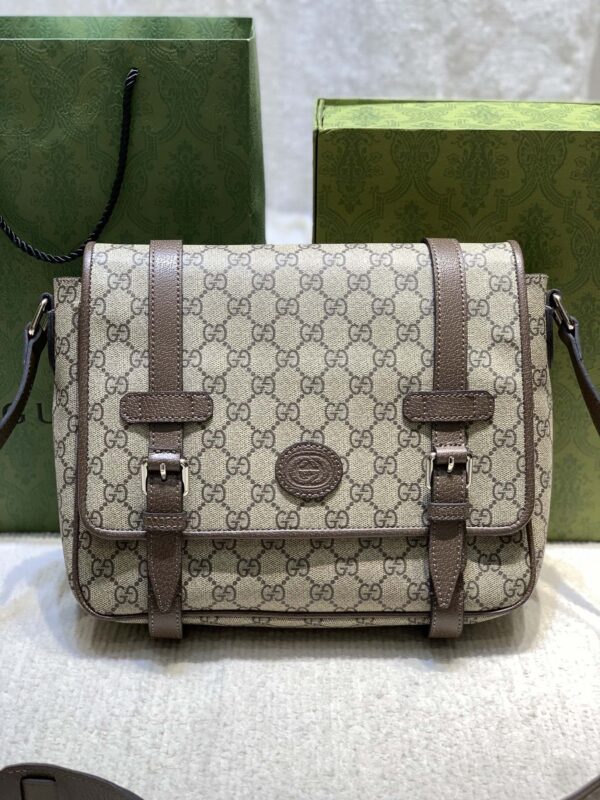 GUCCI GG MESSENGER BAG BEIGE SUPREME CANVAS 28CM 658542 K9GSN 8358 - Image 9