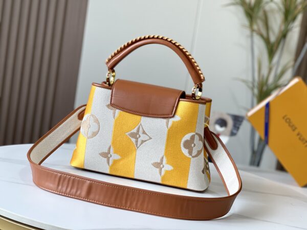 LOUIS VUITTON CAPUCINES BB HANDBAG YELLOW 27CM - Image 4