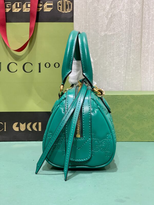 GUCCI GG MATELASSÉ LEATHER MINI BAG GREEN 19CM 702251 UM8HG 3389 - Image 5