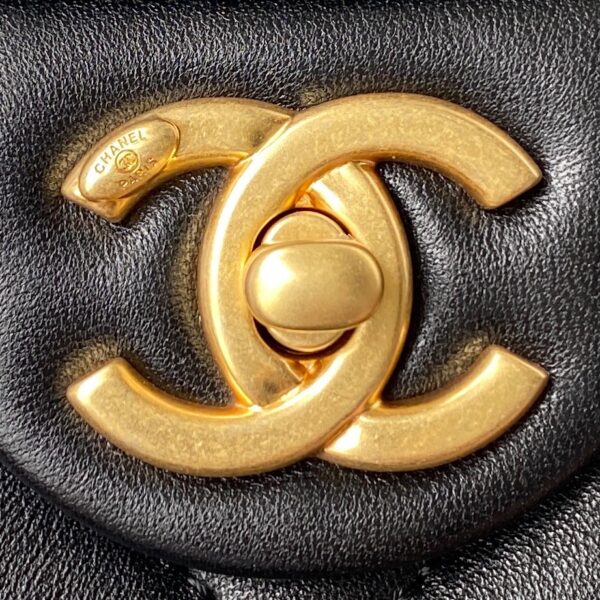 CHANEL LARGE FLAP BAG BLACK AS3215 - Image 9