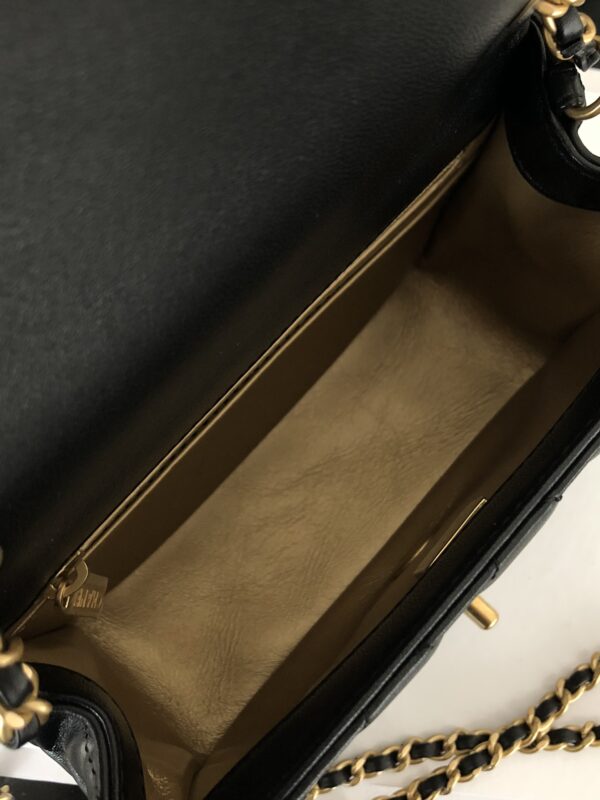 CHANEL FLAP GOLD TONE BLACK 17CM - Image 3