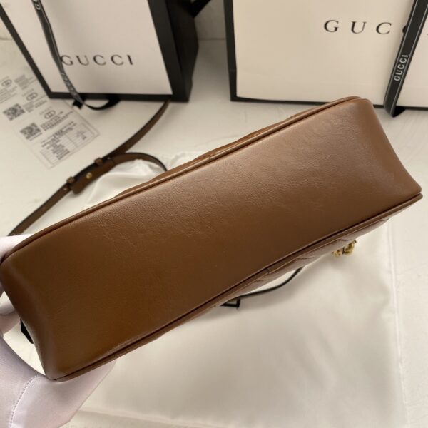 GUCCI MARMONT SMALL MATELASSÉ SHOULDER BAG BROWN 447632 0OLFT 2535 - Image 2