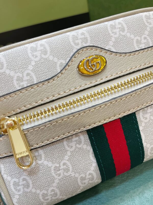 GUCCI OPHIDIA GG MINI BAG BEIGE AND WHITE 17.5CM 517350 UULAG 9682 - Image 2
