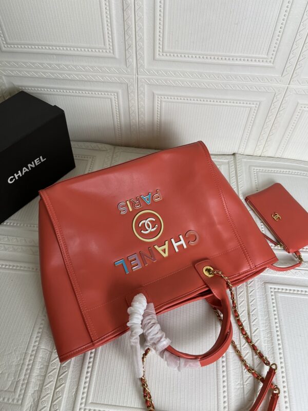 CHANEL LARGE SHOPPING BAG 38CM RED A66941 - Image 7