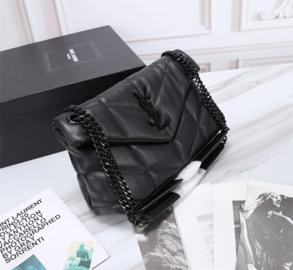 SAINT LAURENT PUFFER SMALL CHAIN BAG IN QUILTED BLACK NOIR 5774761EL081000 - Image 3