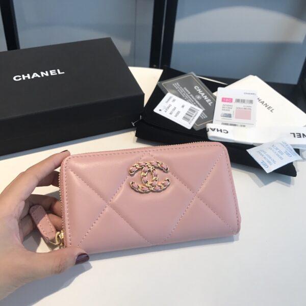 CHANEL CC LOGO WALLET LIGHT PINK 16.5CM - Image 9
