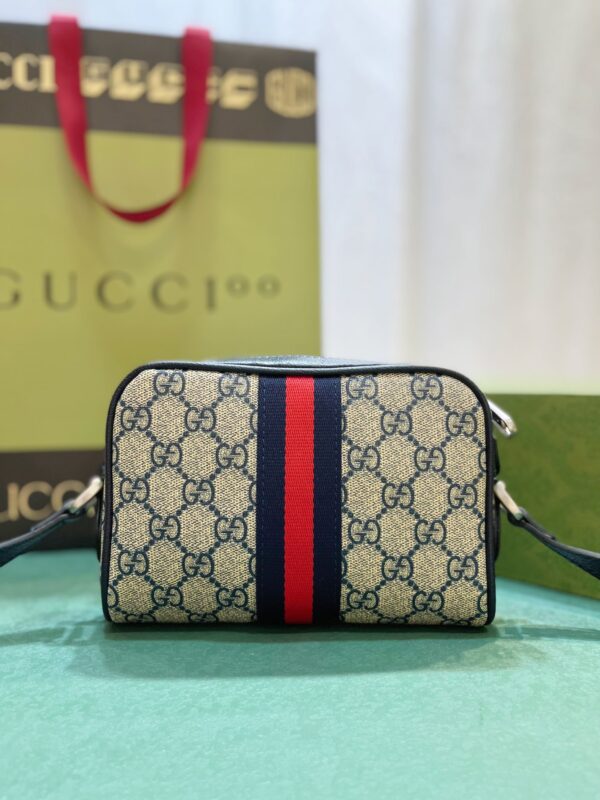 GUCCI OPHIDIA GG MINI BAG BEIGE AND BLUE 17.5CM 517350 96IWN 4076 - Image 3
