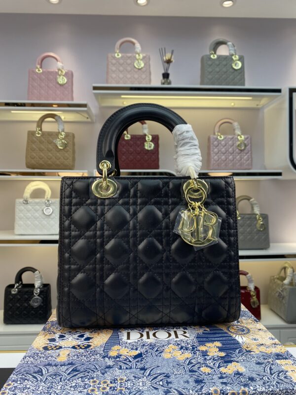 DIOR MEDIUM LADY BLACK CANNAGE M0565ONGE_M900 24CM - Image 2