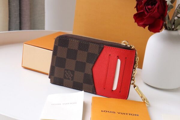 Louis Vuitton Card Holder Recto Verso Damier Ebene Red N60406 - Image 7