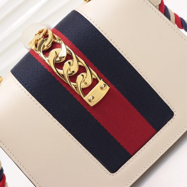 GUCCI LADIES SYLVIE LEATHER MINI BAG IN WHITE 20CM - Image 2