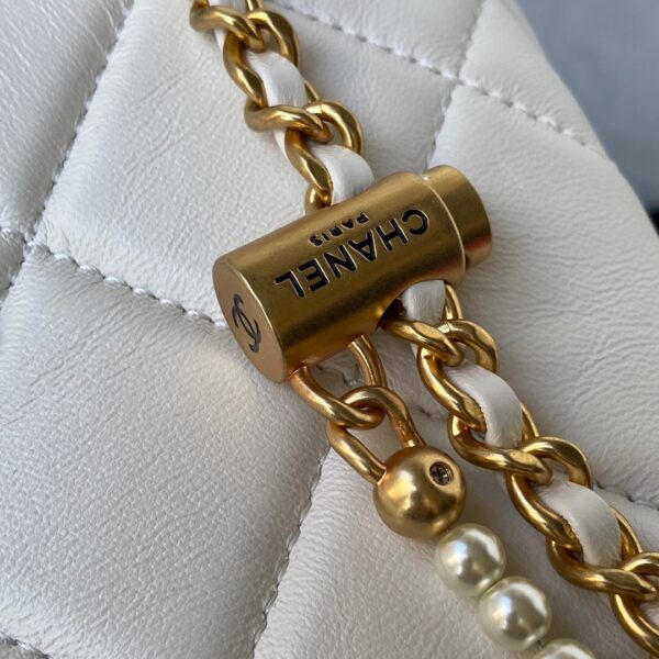 CHANEL SHOULDER BAG WHITE AS2856 - Image 9