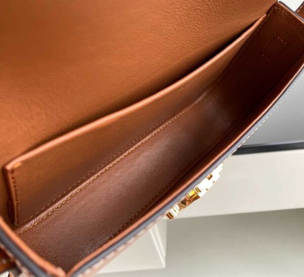 CELINE TRIOMPHE SHOULDER BAG IN SHINY BROWN 194143BFN04LU - Image 10