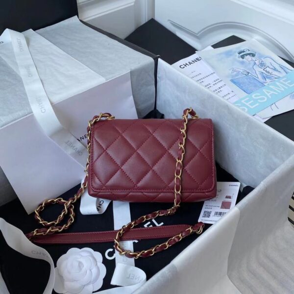 CHANEL CROSSBODY BAG RED 19CM AS2633 - Image 8