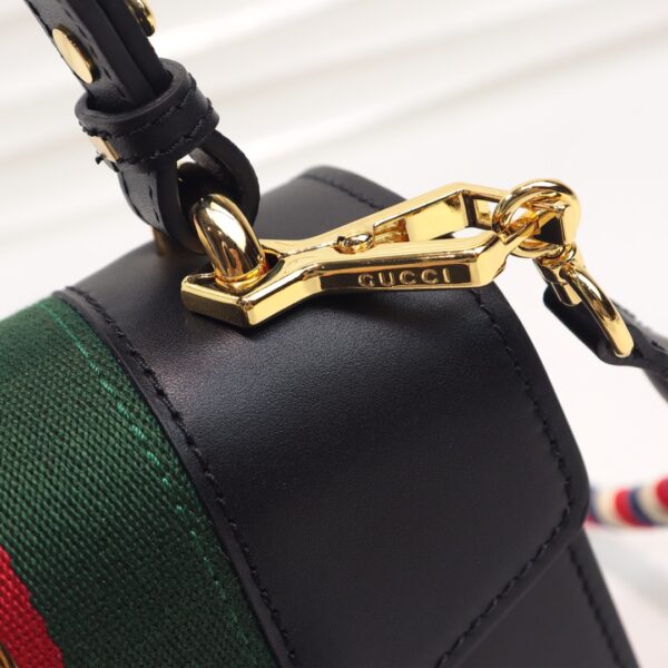 GUCCI LADIES SYLVIE LEATHER MINI BAG IN BLACK 20CM 470270 D4ZAG 8015 - Image 2