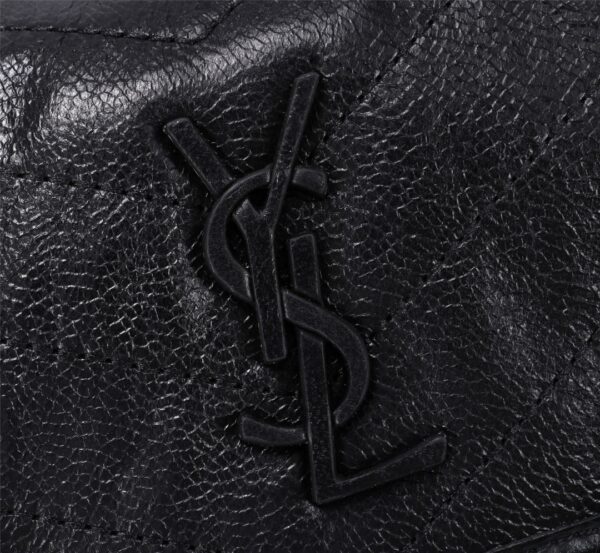 SAINT LAURENT NIKI BABY CHAIN BAG IN CRINKLED VINTAGE BLACK NOIR 21CM 6331600EN041000 - Image 8