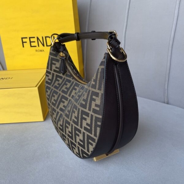 FENDIGRAPHY SMALL VINTAGE GOLD METAL LEATHER BAG 28CM - Image 3