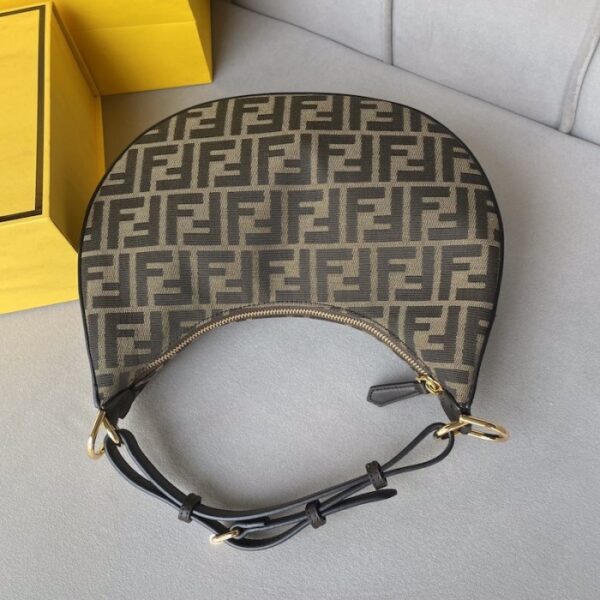FENDIGRAPHY SMALL VINTAGE GOLD METAL LEATHER BAG 28CM - Image 4