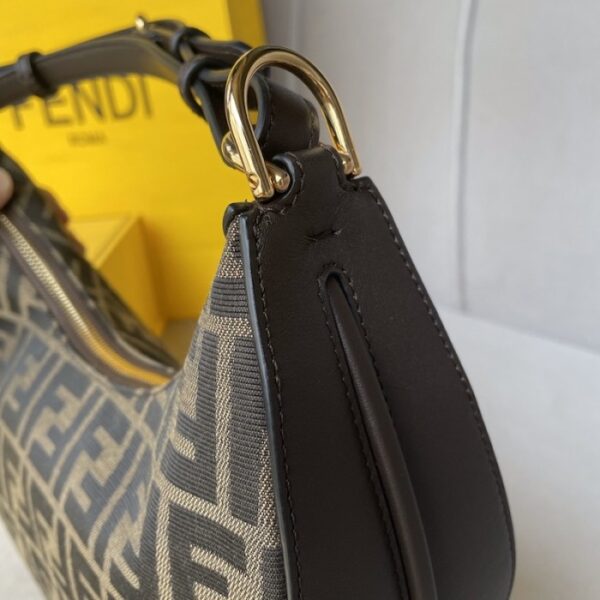 FENDIGRAPHY SMALL VINTAGE GOLD METAL LEATHER BAG 28CM - Image 6