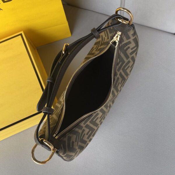 FENDIGRAPHY SMALL VINTAGE GOLD METAL LEATHER BAG 28CM - Image 7