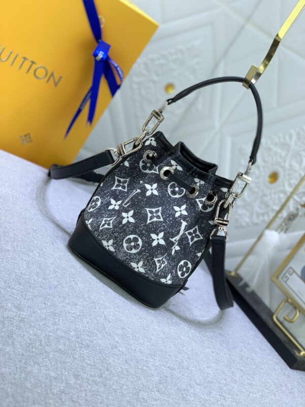 LOUIS VUITTON NANO NOÉ GRAY DENIM 16CM M46449 - Image 2