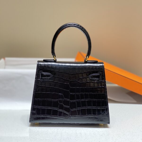 HERMES MINI KELLY K20 GOLD-TONED HARDWARE BLACK 20CM - Image 6