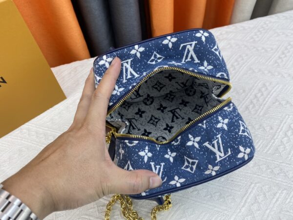 LOUIS VUITTON DENIM JACQUARD TEXTIL SQUARE BAG 16CM M59611 - Image 2
