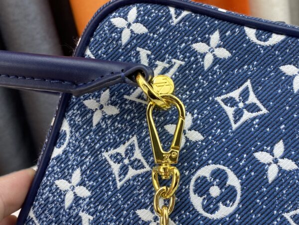 LOUIS VUITTON DENIM JACQUARD TEXTIL SQUARE BAG 16CM M59611 - Image 4