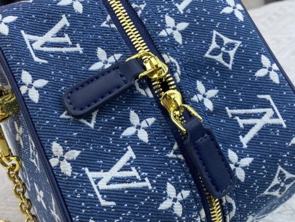 LOUIS VUITTON DENIM JACQUARD TEXTIL SQUARE BAG 16CM M59611 - Image 5