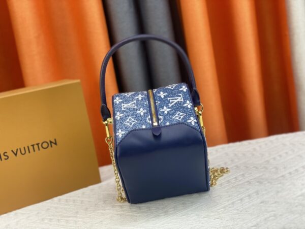 LOUIS VUITTON DENIM JACQUARD TEXTIL SQUARE BAG 16CM M59611 - Image 8