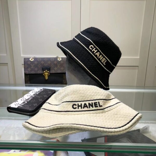 CHANEL CC SMALL BRIM BUCKET HAT WHITE - Image 2