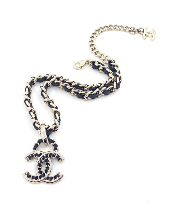CHANEL METAL CHAIN CC CHOKER NECKLACE GOLD - Image 2