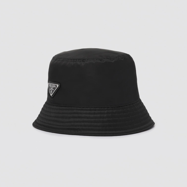 PRADA RENYLON BUCKET HAT SLIVER BLACK