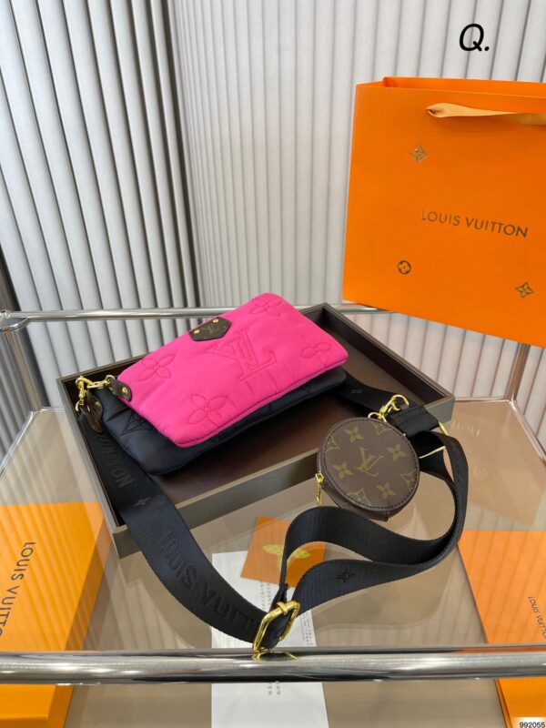 LOUIS VUITTON MAXI MULTI POCHETTE ACCESSOIRES BLACK PINK 25CM - Image 2