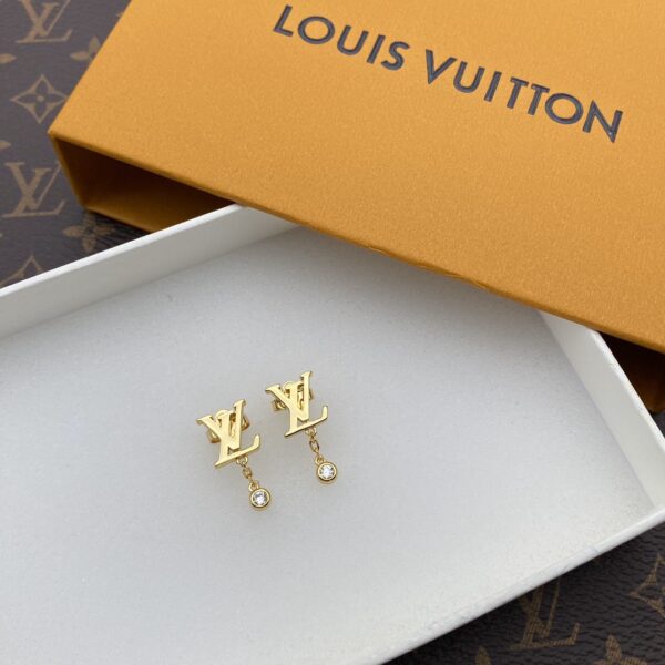 LOUIS VUITTON GOLD AND DIAMOND EARRINGS Q96495 - Image 2