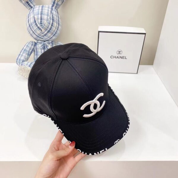 CHANEL CC COTTON BASEBALL CAP BLACK - Image 4