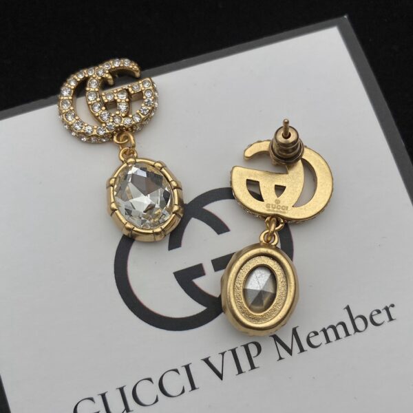 GUCCI GG CRYSTAL DROP EARRINGS - Image 4