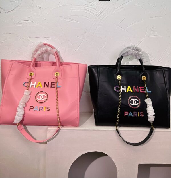 CHANEL DEAUVILLE SHOPPING BAG LARGE 22S PINK 38CM A66941 B08030 NH621 - Image 2