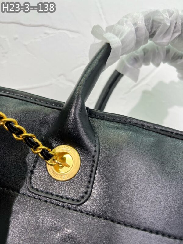 CHANEL DEAUVILLE SHOPPING BAG LARGE 22S BLACK 38CM  A66941 B08030 94305 - Image 8