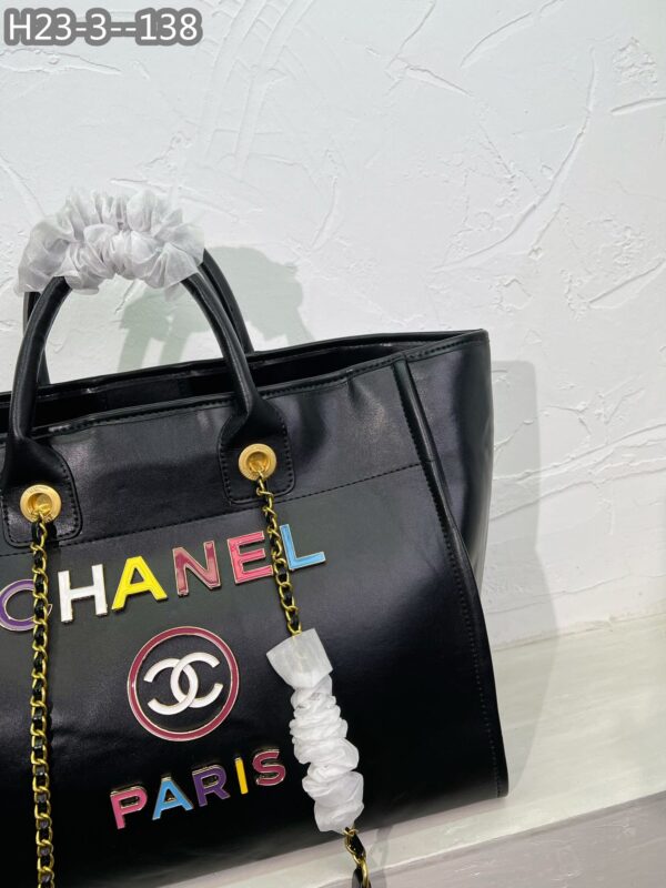 CHANEL DEAUVILLE SHOPPING BAG LARGE 22S BLACK 38CM  A66941 B08030 94305 - Image 10