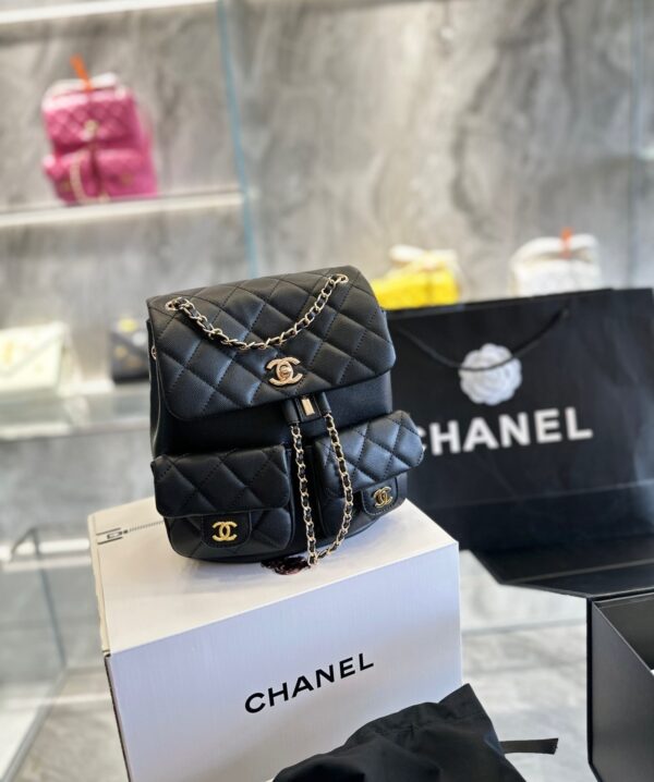 CHANEL BACKPACK BLACK 28CM AS3787 - Image 8