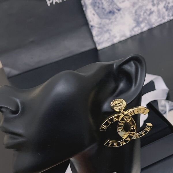 CHANEL PARIS BUTTON EARRINGS - Image 8