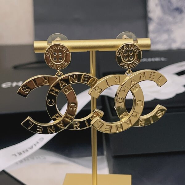 CHANEL PARIS BUTTON EARRINGS - Image 6