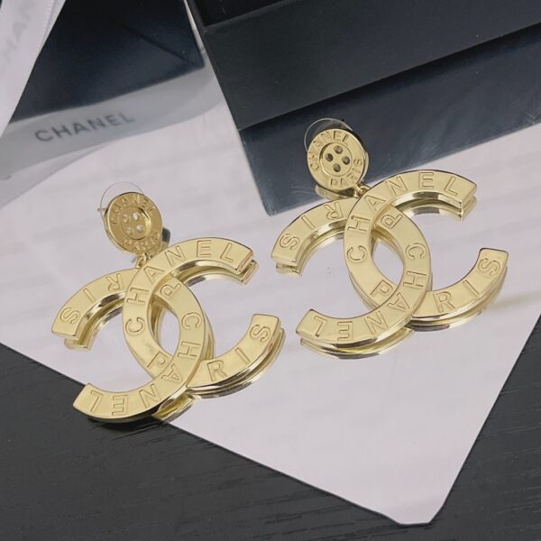 CHANEL PARIS BUTTON EARRINGS - Image 3