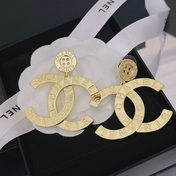 CHANEL PARIS BUTTON EARRINGS - Image 2