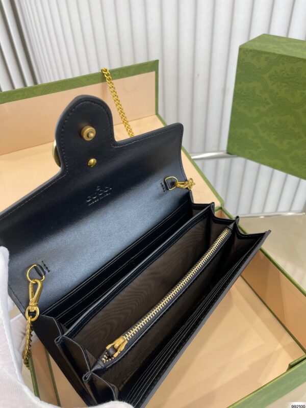 GUCCI GG MARMONT MATELASSÉ MINI BAG 20CM BLACK 401232 A7M0T 1000 - Image 2